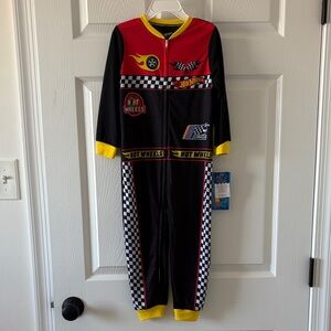 Hot Wheels Kids Racing Footie Pajamas - Black, Red, and Yellow